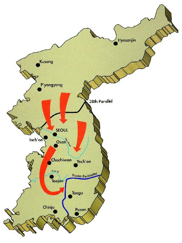 Korean War Map 38th Parallel